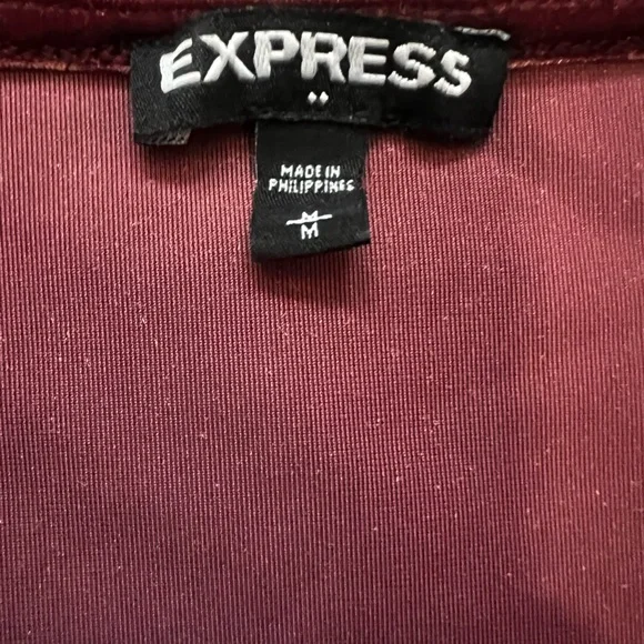 Express Deep Red Velvet Bodysuit Like New! M - Picture 7 of 8